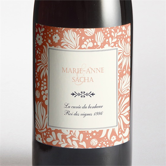 Etiquette de bouteille mariage liberty