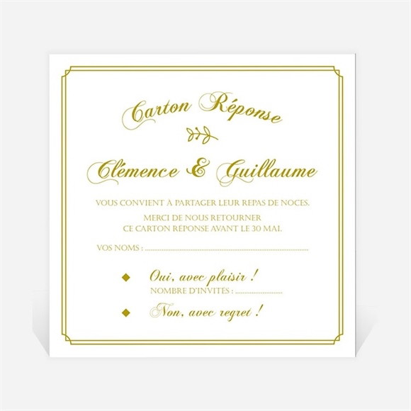 Carton réponse mariage Classique réf.N3001244