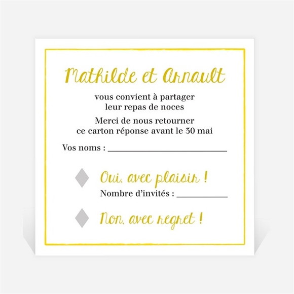 Carton réponse mariage Damier geometrique réf.N3001247