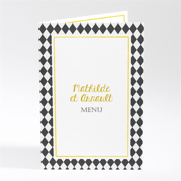 Menu mariage Damier geometrique réf.N401751
