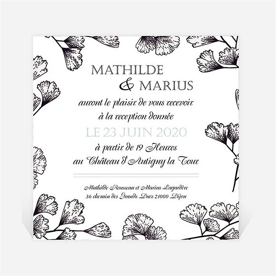 Carton d'invitation mariage univers retro