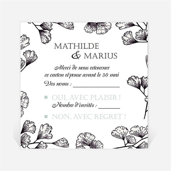 Carton réponse mariage univers retro