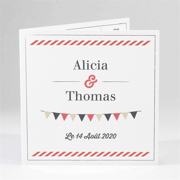 Faire-part mariage Fanions de Bal réf.N45167