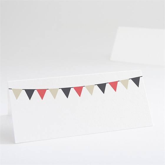 Marque-place mariage fanions de bal