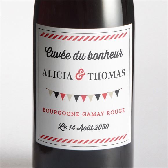 Etiquette de bouteille mariage Fanions de Bal réf.N3001266