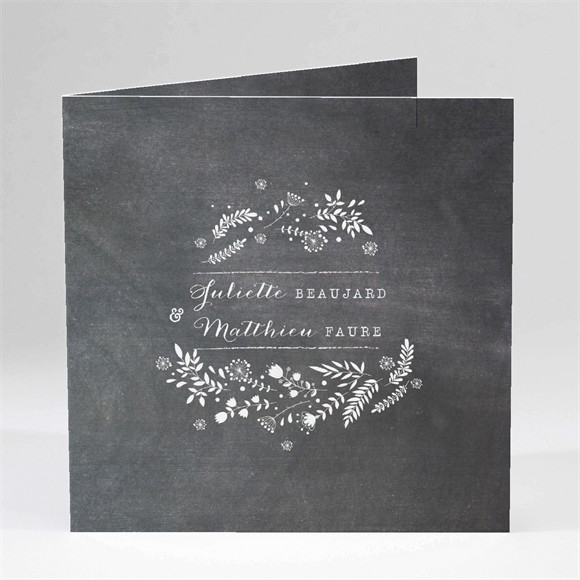 Faire-part mariage Champêtre sur ardoise réf.N45168
