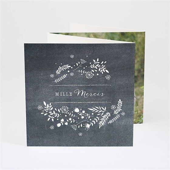Remerciement mariage champêtre sur ardoise