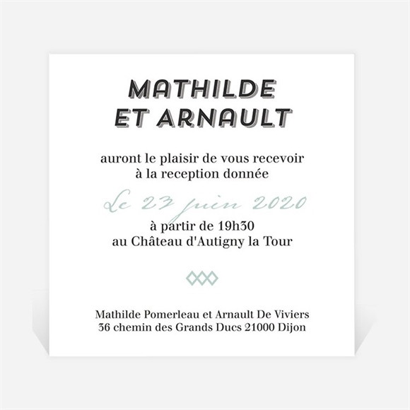 Carton d'invitation mariage Pop Art réf.N3001267