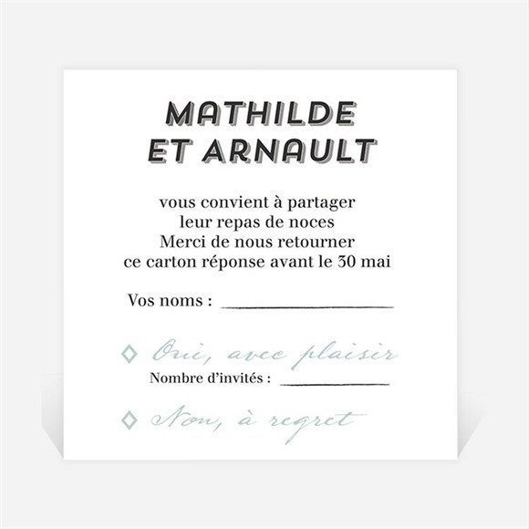 Carton réponse mariage Pop Art réf.N3001268