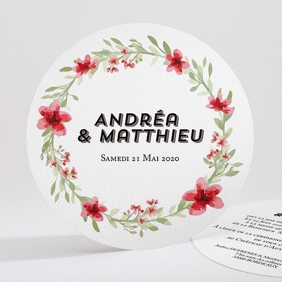 Faire-part mariage farandole végétale
