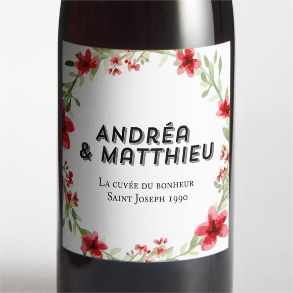 Etiquette de bouteille mariage Farandole végétale réf.N3001281