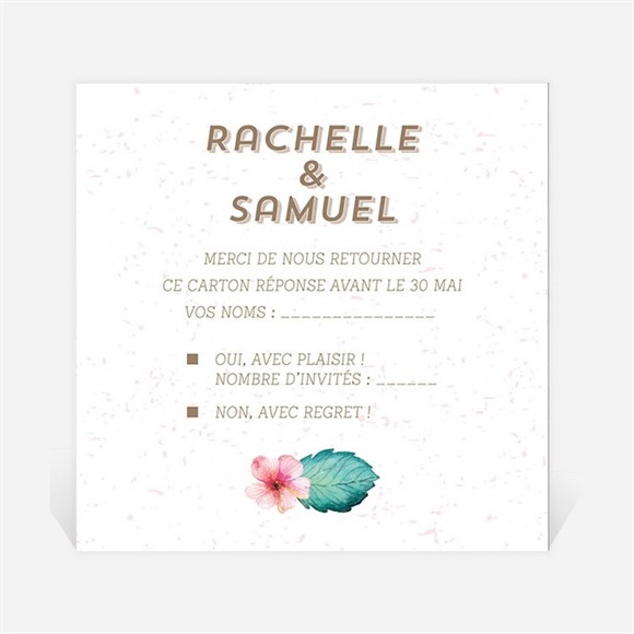 Carton réponse mariage Couronne printanière réf.N3001283