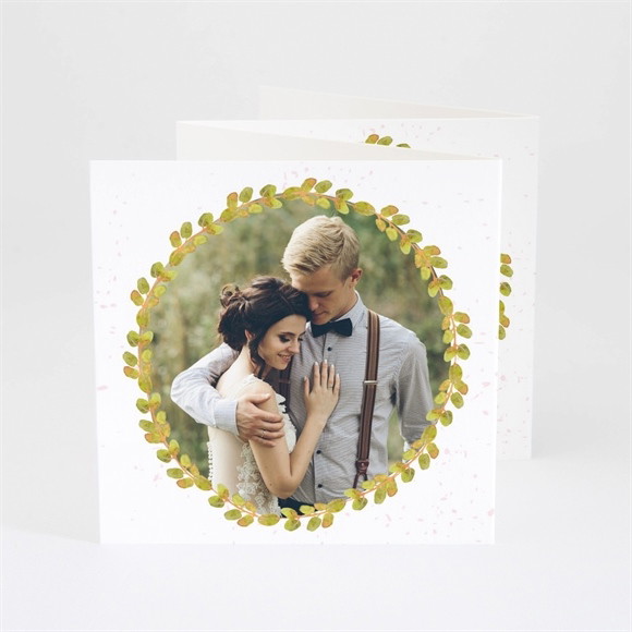 Remerciement mariage Couronne printanière réf.N83047