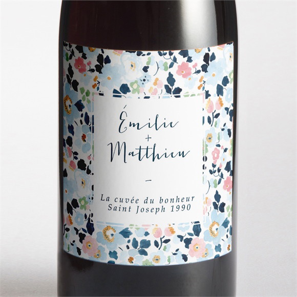 Etiquette de bouteille mariage Liberty chic réf.N3001290