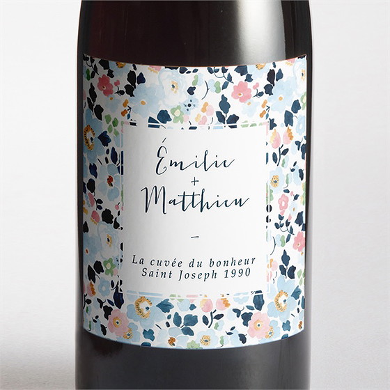 Etiquette de bouteille mariage liberty chic