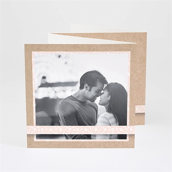 Faire-part mariage kraft multi photos