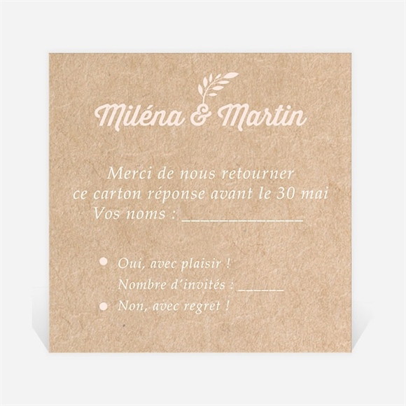 Carton réponse mariage Kraft multi photos réf.N3001292