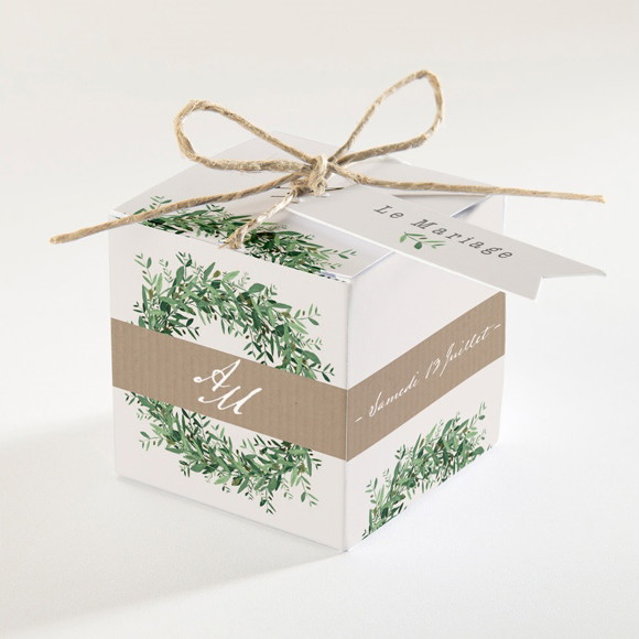 Boîte de dragées mariage Ronde de bonheur réf.N34073