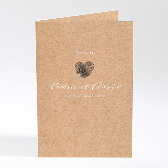 Menu mariage coeur croisé