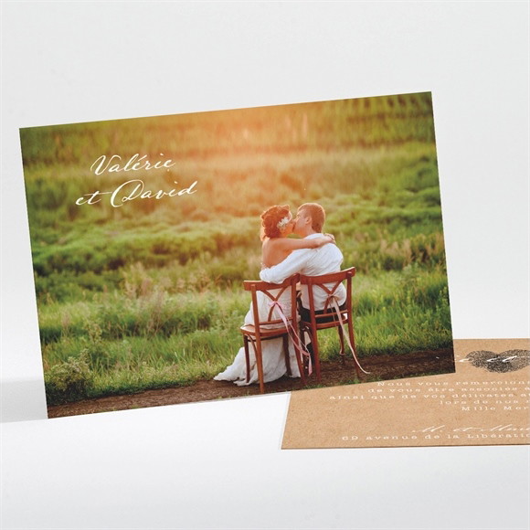 Remerciement mariage Coeur croisé réf.N111178