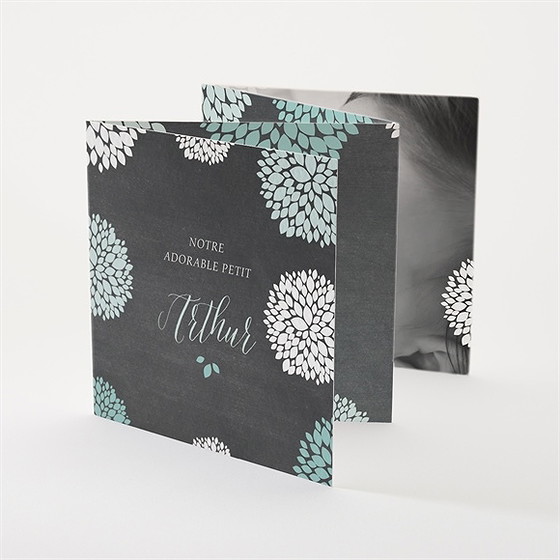 Faire-part naissance ardoise vintage original