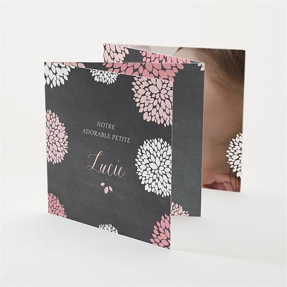 Faire-part naissance danse de photos sur ardoise