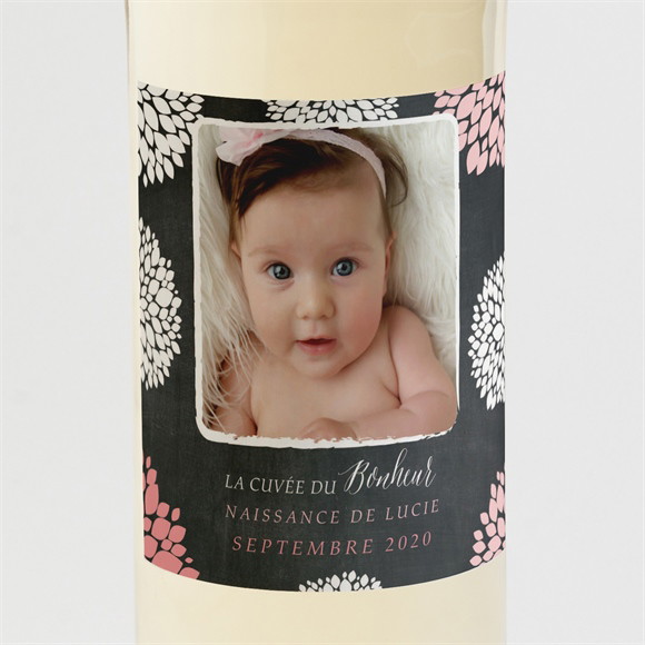 Etiquette de bouteille naissance Danse de photos sur Ardoise réf.N3001321