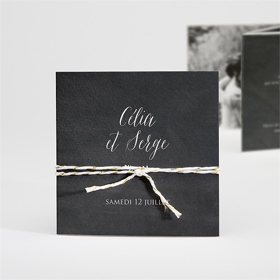 Faire-part mariage annonce ardoisée