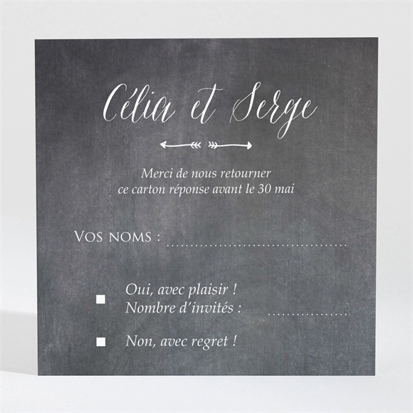 Carton réponse mariage Annonce ardoisée réf.N3001307