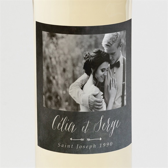 Etiquette de bouteille mariage Annonce ardoisée réf.N3001308