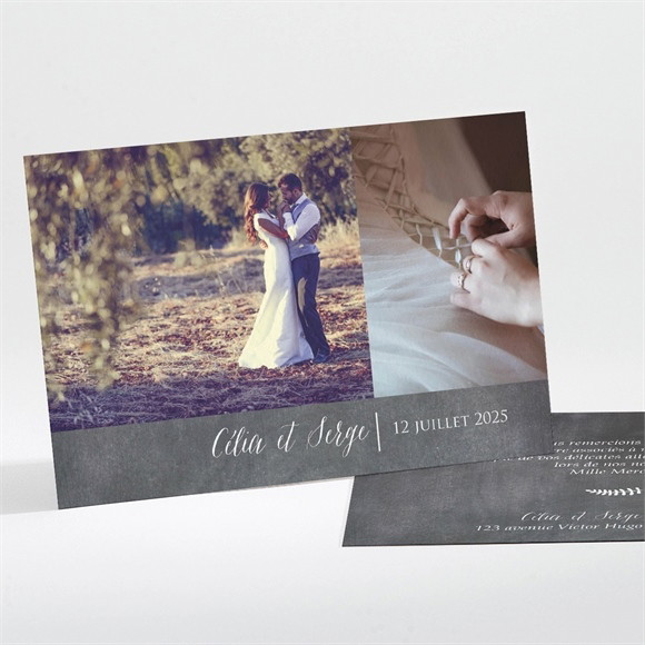 Remerciement mariage Annonce ardoisée réf.N111177