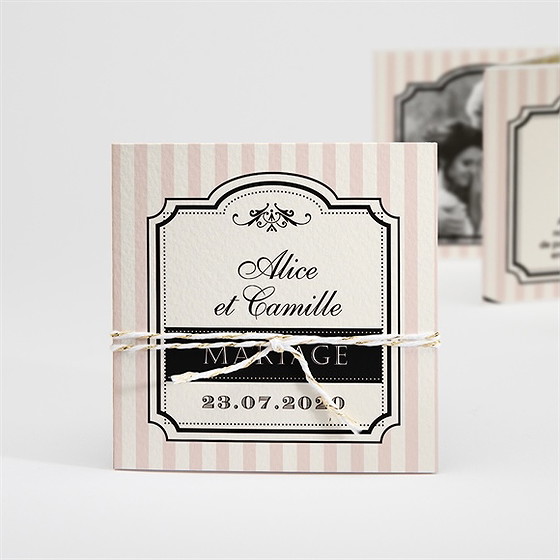 Faire-part mariage ambiance rétro