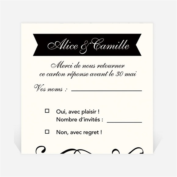 Carton réponse mariage Ambiance rétro réf.N3001323