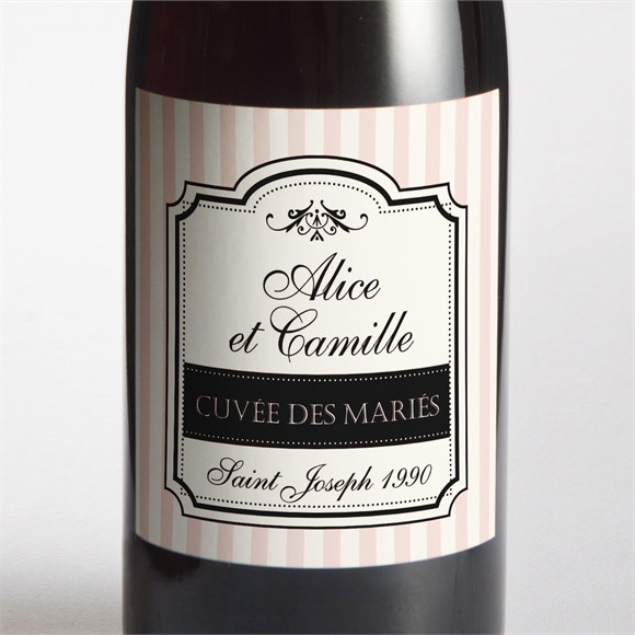 Etiquette de bouteille mariage Ambiance rétro réf.N3001324