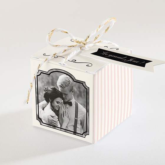 Boîte de dragées mariage ambiance rétro