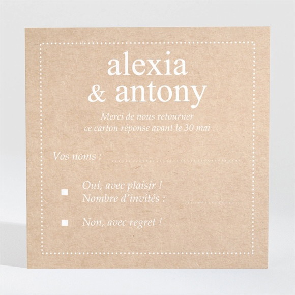Carton réponse mariage Reportage photo réf.N3001326