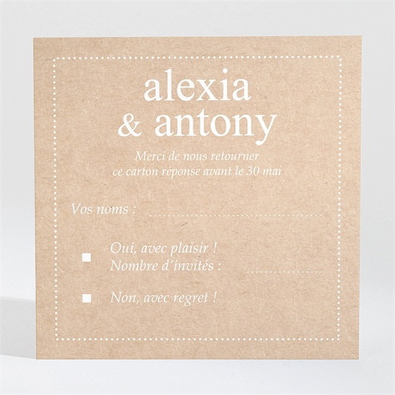 Carton réponse mariage reportage photo