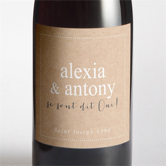 Etiquette de bouteille mariage reportage photo