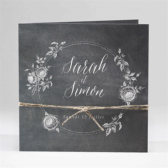 Faire-part mariage ardoise originale