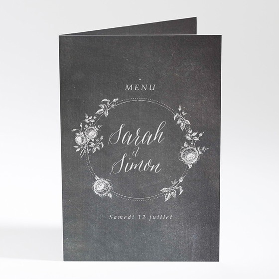 Menu mariage ardoise originale