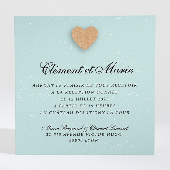 Carton d'invitation mariage notre roman photo
