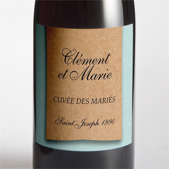 Etiquette de bouteille mariage notre roman photo