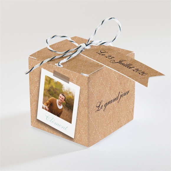 Boîte de dragées mariage Notre roman photo réf.N34081