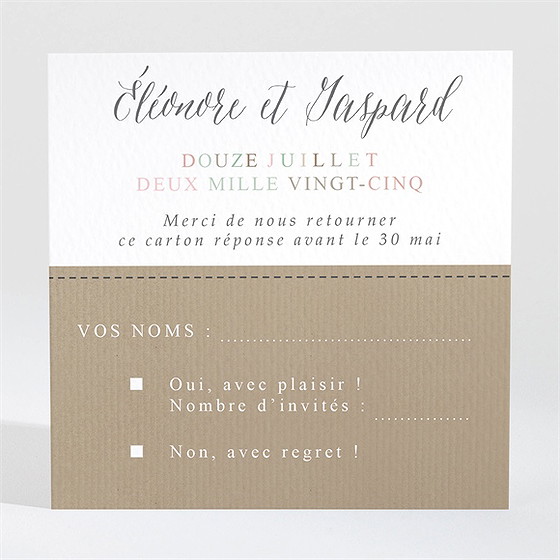 Carton réponse mariage kraft et ficelle
