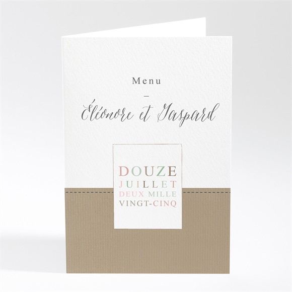 Menu mariage Kraft et ficelle réf.N401778