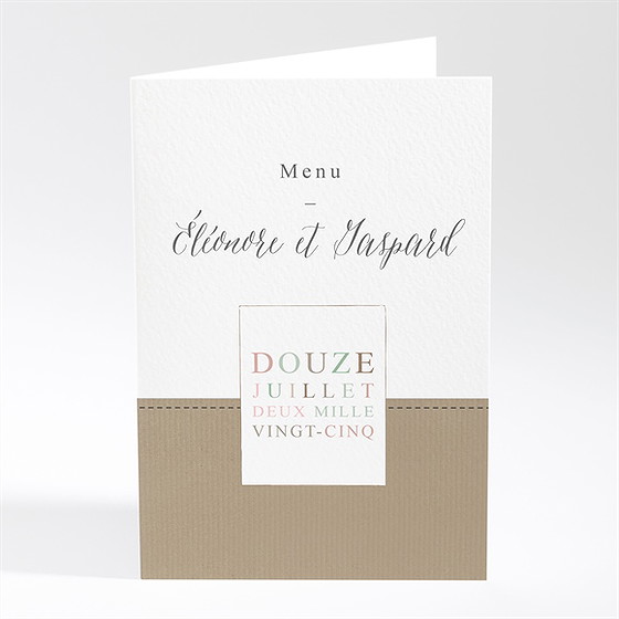 Menu mariage kraft et ficelle