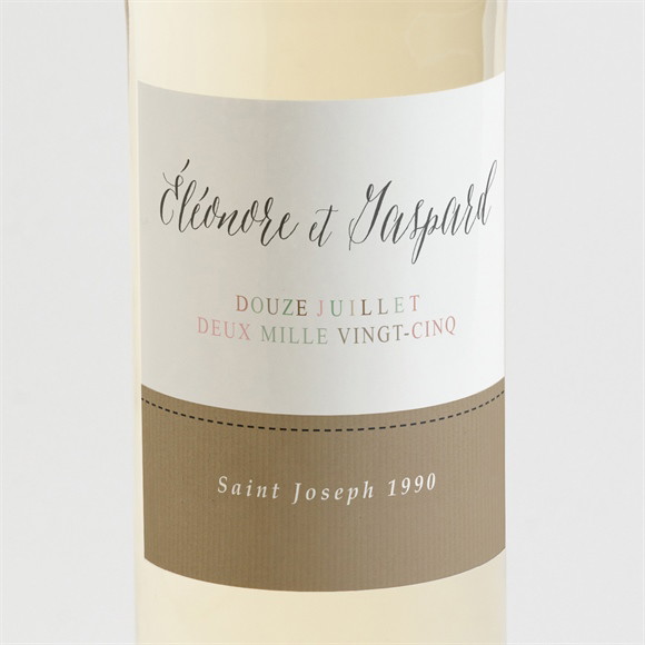 Etiquette de bouteille mariage Kraft et ficelle réf.N3001336