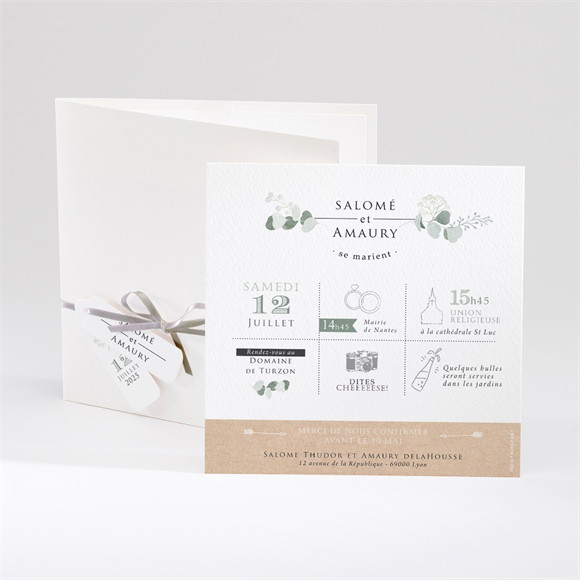 Faire-part mariage Bonheur réf.N91044