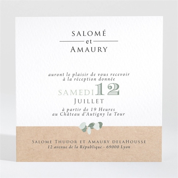 Carton d'invitation mariage Bonheur réf.N3001343
