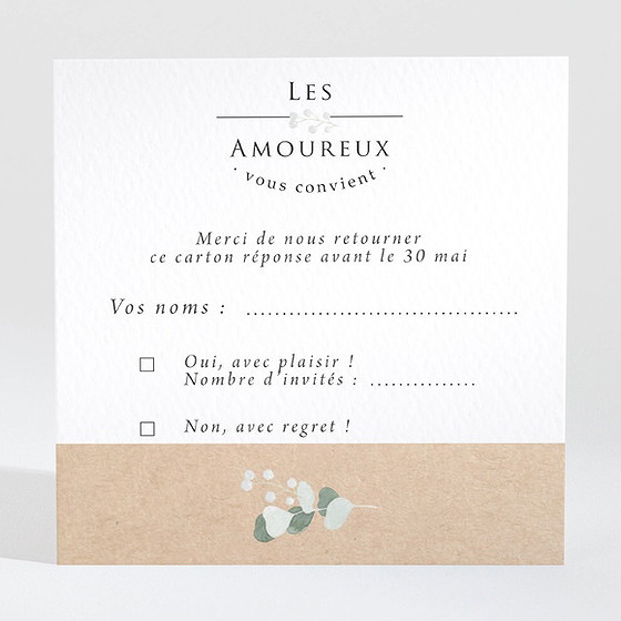Carton réponse mariage bonheur